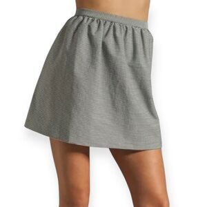 Alice + Olivia Black and White Stripe Cotton Mini Skirt